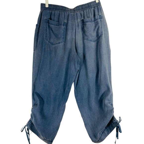 utility joggers travel pants loose fit pull on grey  cuffed sz 6 Jones New York - Picture 8 of 14